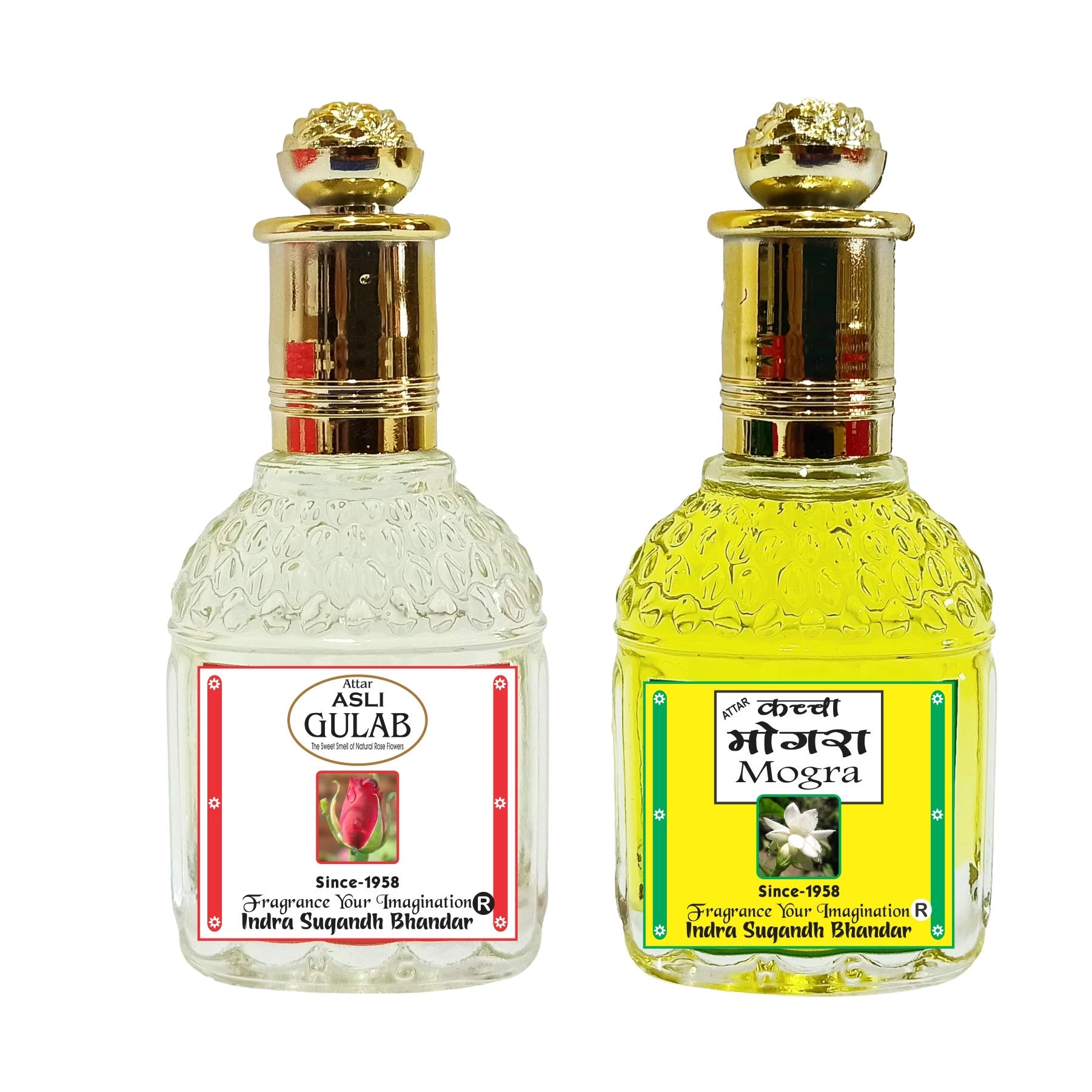 INDRA SUGANDH BHANDAR Kachha Mogra - 25ml + Asli Gulab Eau de Parfum