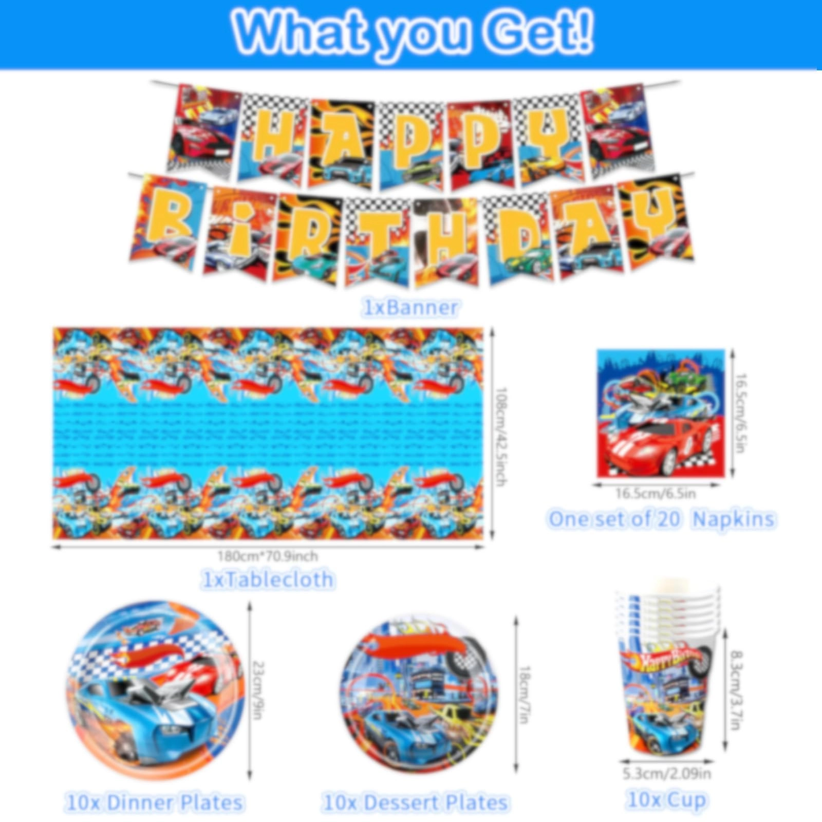 Party Tableware Set - 52PC Birthday