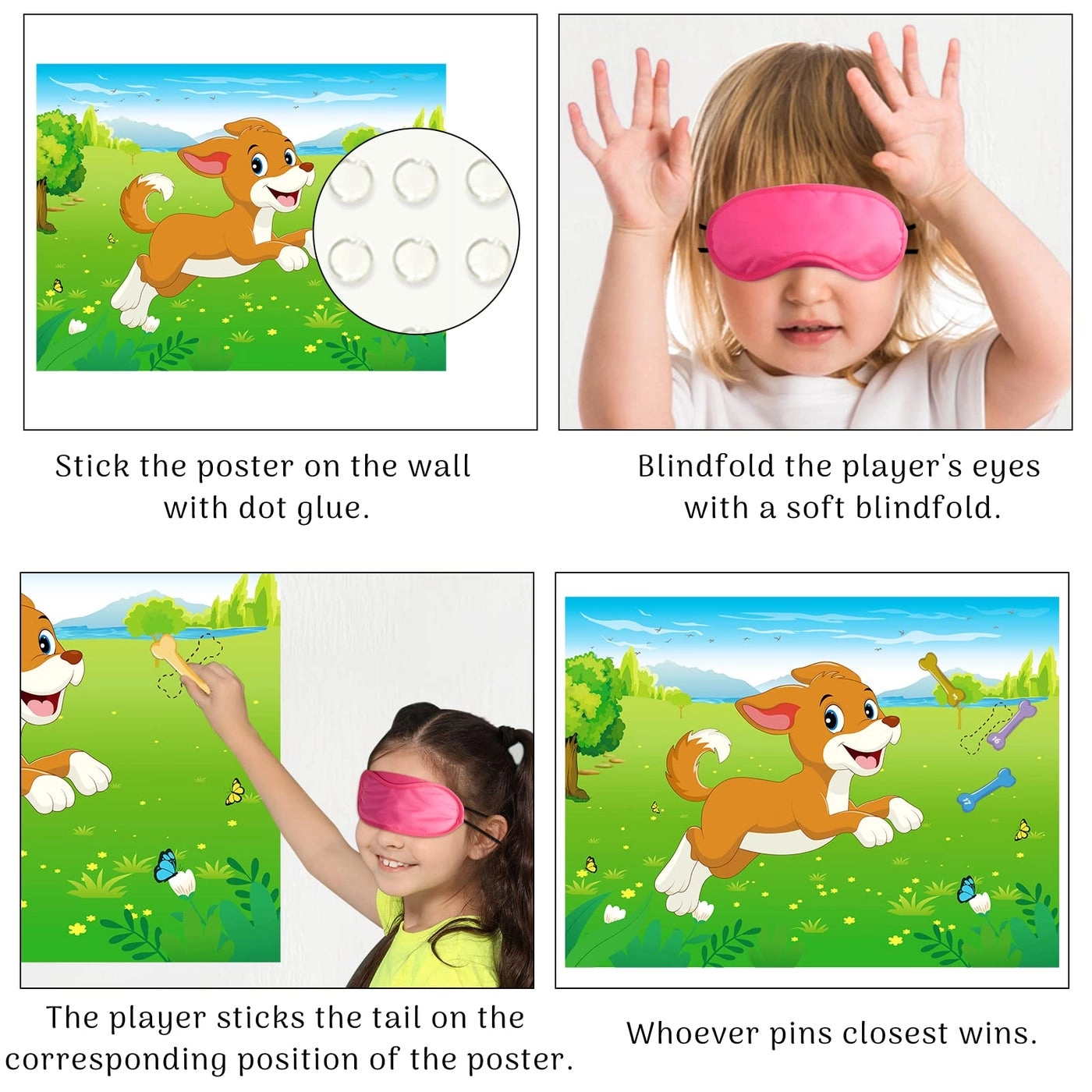 Pin The Tail on The Dog - English 48pcs