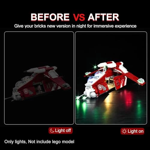 Coruscant Guard Gunship 75354 - LED Lighting Kit Compatible with LEGO 75354