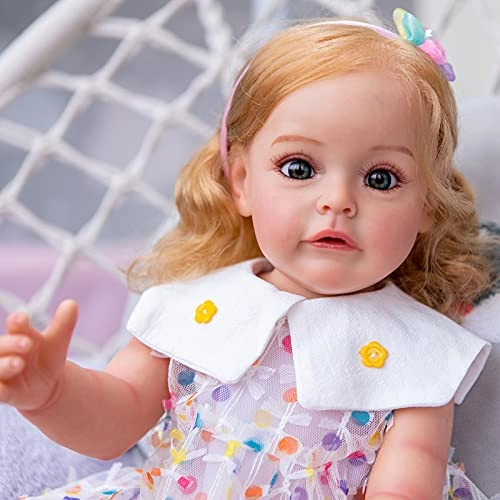Sue-Sue Reborn Baby Doll - 55 cm Silicone Rooted Brown Hair