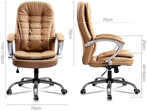 Desk Chair - PU Leather Brown High Back