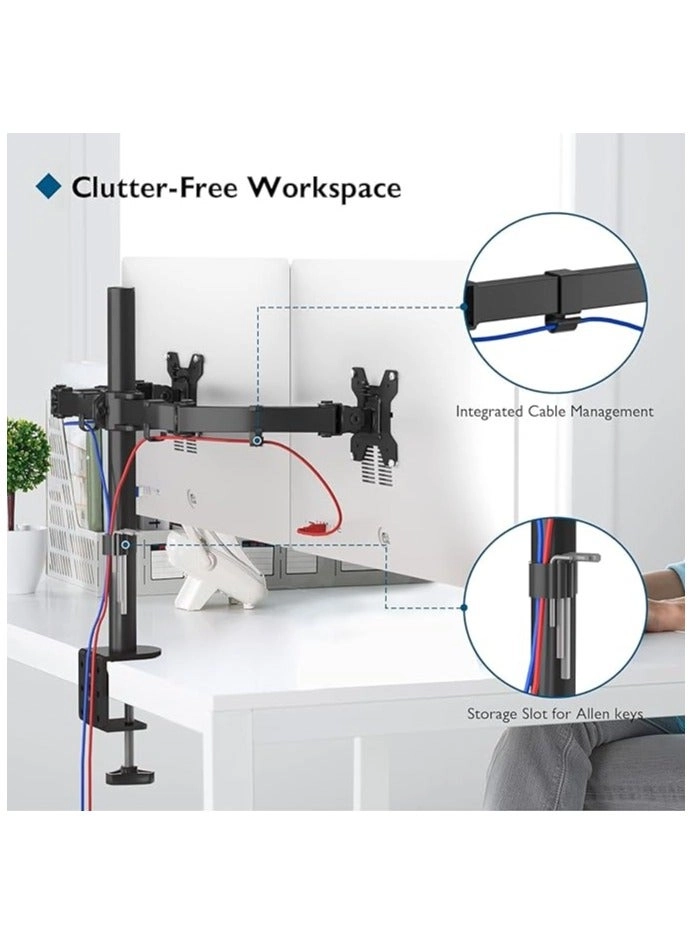 Dual LCD Monitor Desk Mount Stand - 2 27in