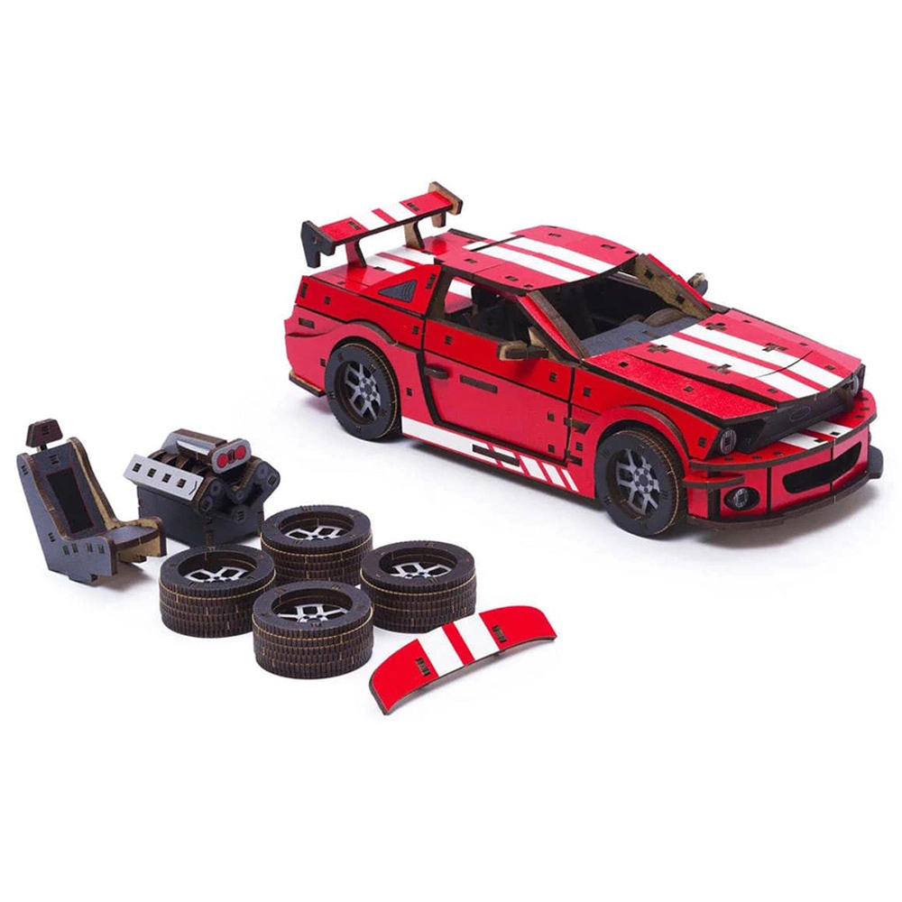 Stallion GT 3D Wooden Puzzle (4107390-STALLION_GT_RED) - 248 pcs + Comet GTS 3D Wooden Puzzle