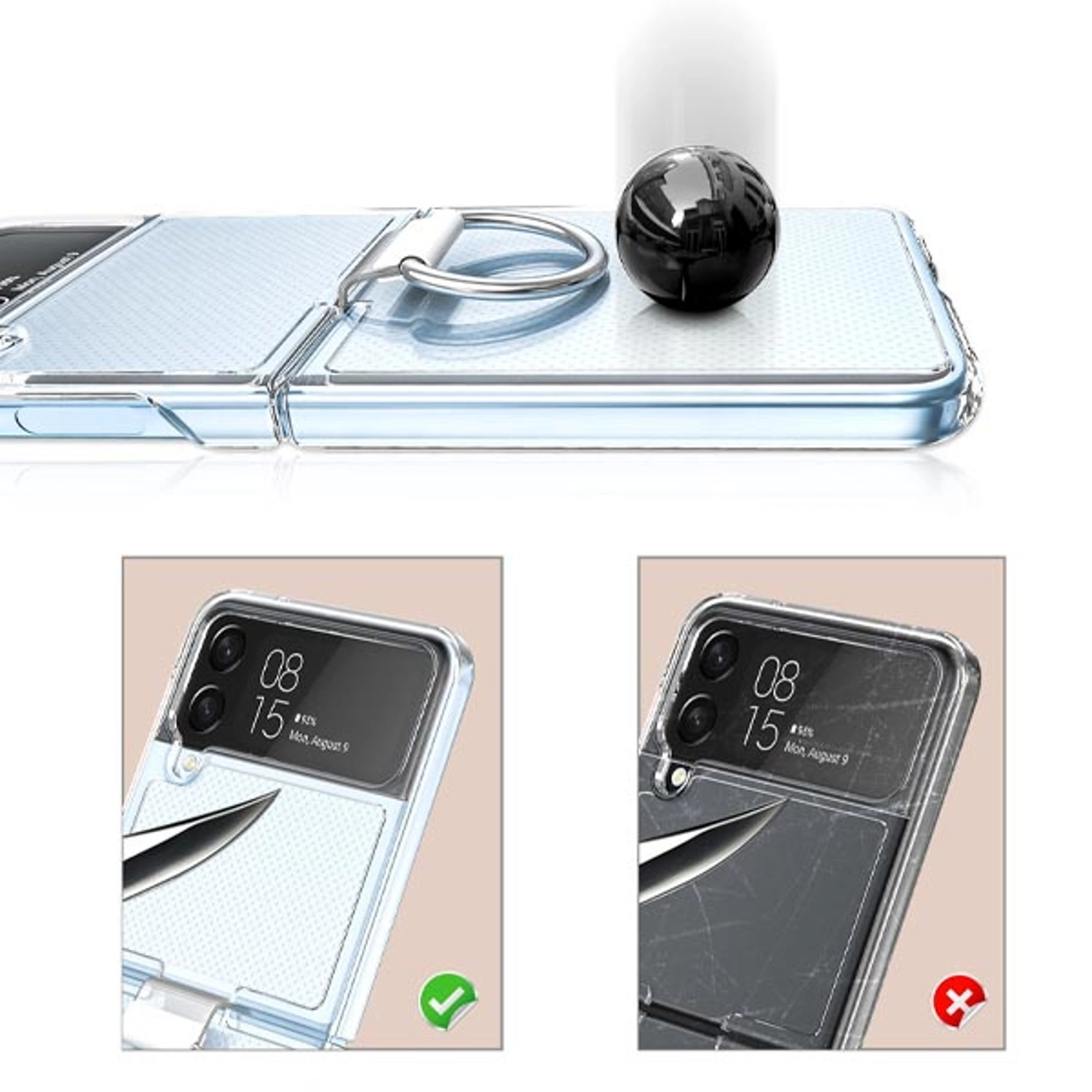 Clear Case Back Case for Samsung Galaxy Z Flip 4