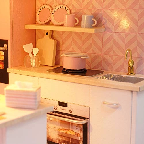 Miniature Loft Dollhouse Kit - 3D Pink Wooden