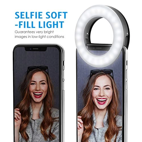 Selfie Ring Light - 40 LEDs USB Rechargeable 2 Pack