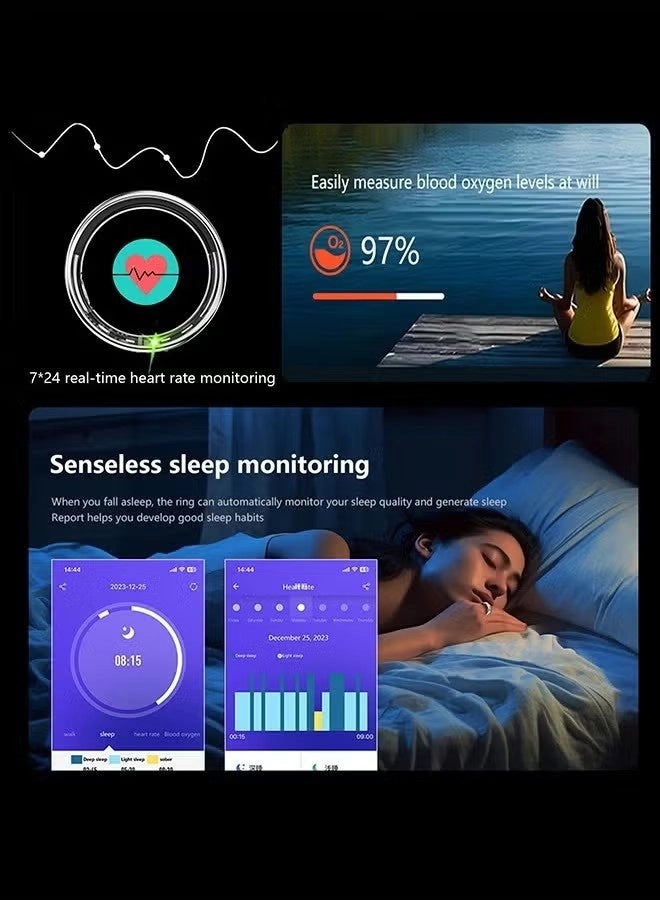 Smart Ring Fitness Tracker - Size 10 Black