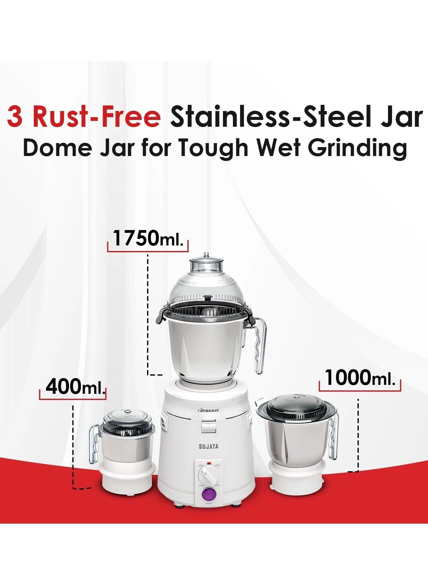 Dynamix Mixer Grinder - 900W + Smooth Slide Dry Iron - 1100W