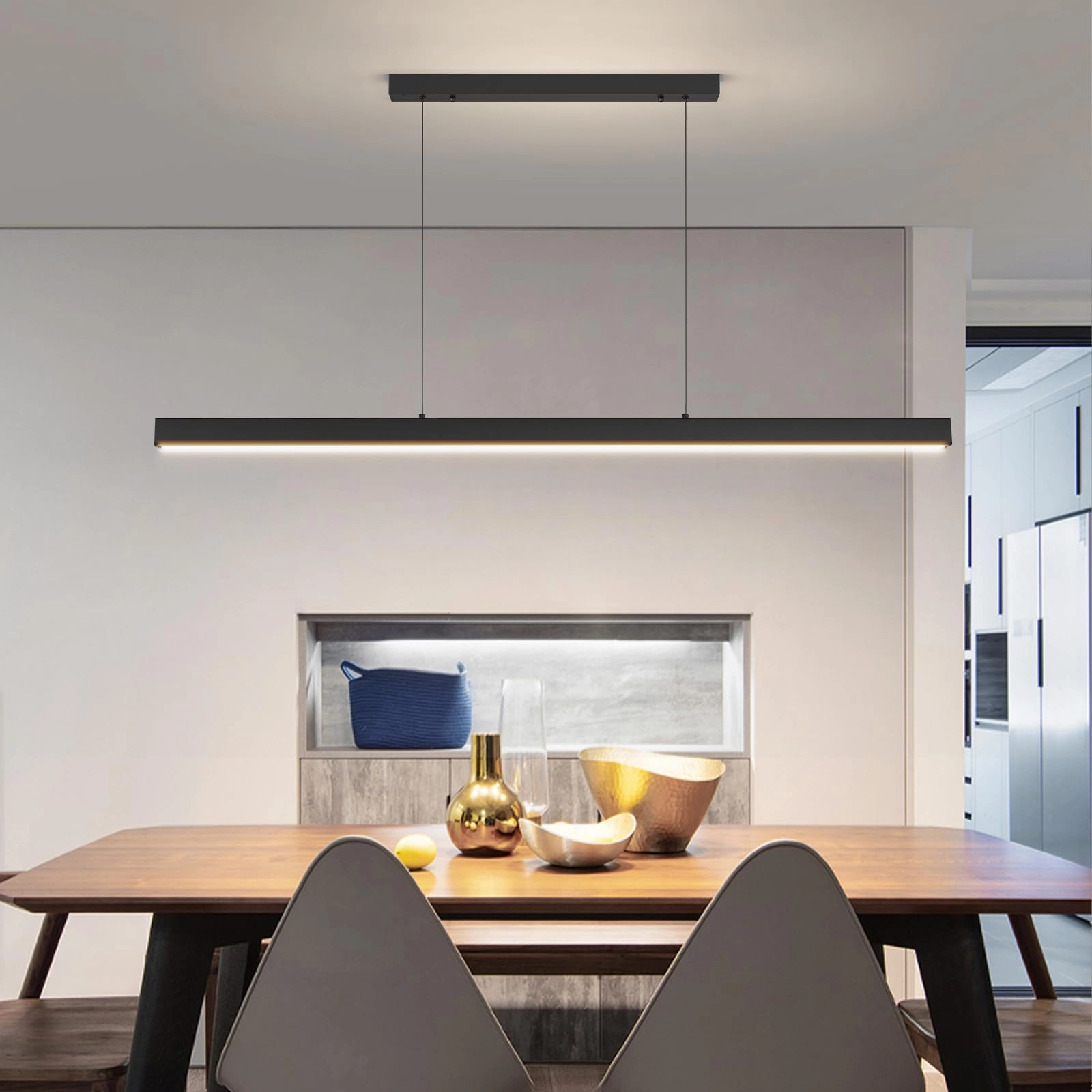 Modern Golden Pendant - 120CM Remote Control Dimmable