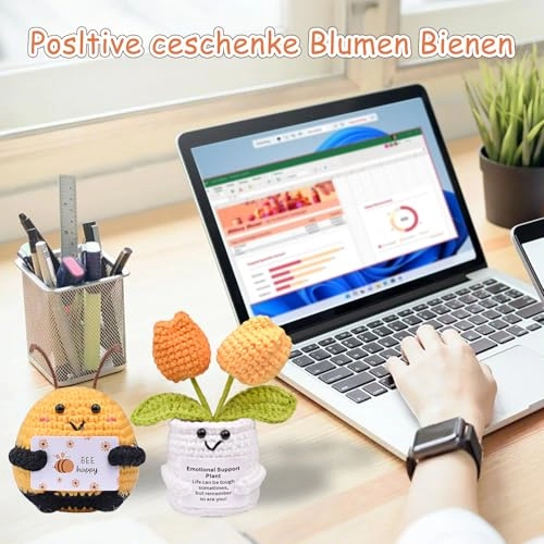 Pocket Hug Bee 8.5 cm + Sunflowers Lucky Charm 15 cm