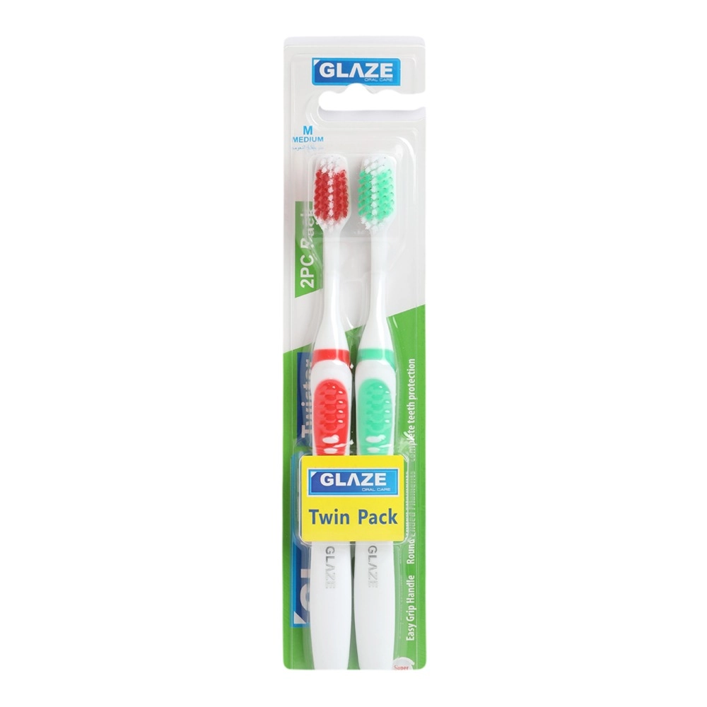 GLAZE Tooth Brush - 2-Piece Pack Medium