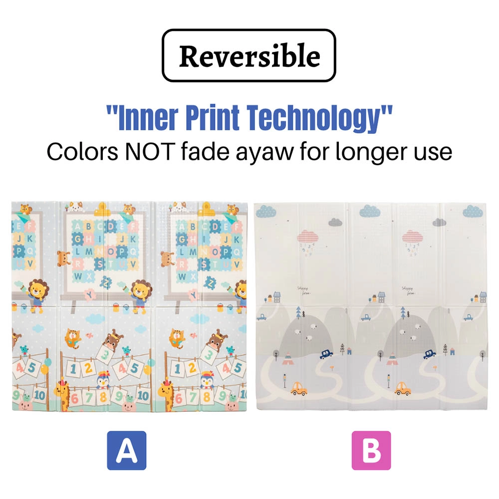 Baby Reversible & Foldable Playmat - Suitable for 0 months & above