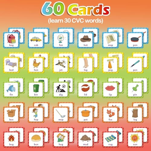 CVC Word Match Game - ages 3-6 60 pieces