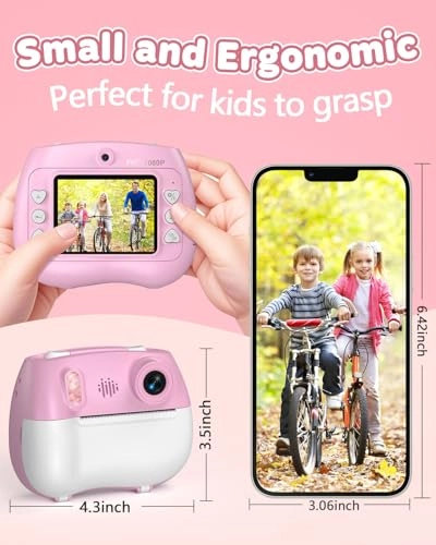 Instant Print Camera - 32GB Pink 1080P