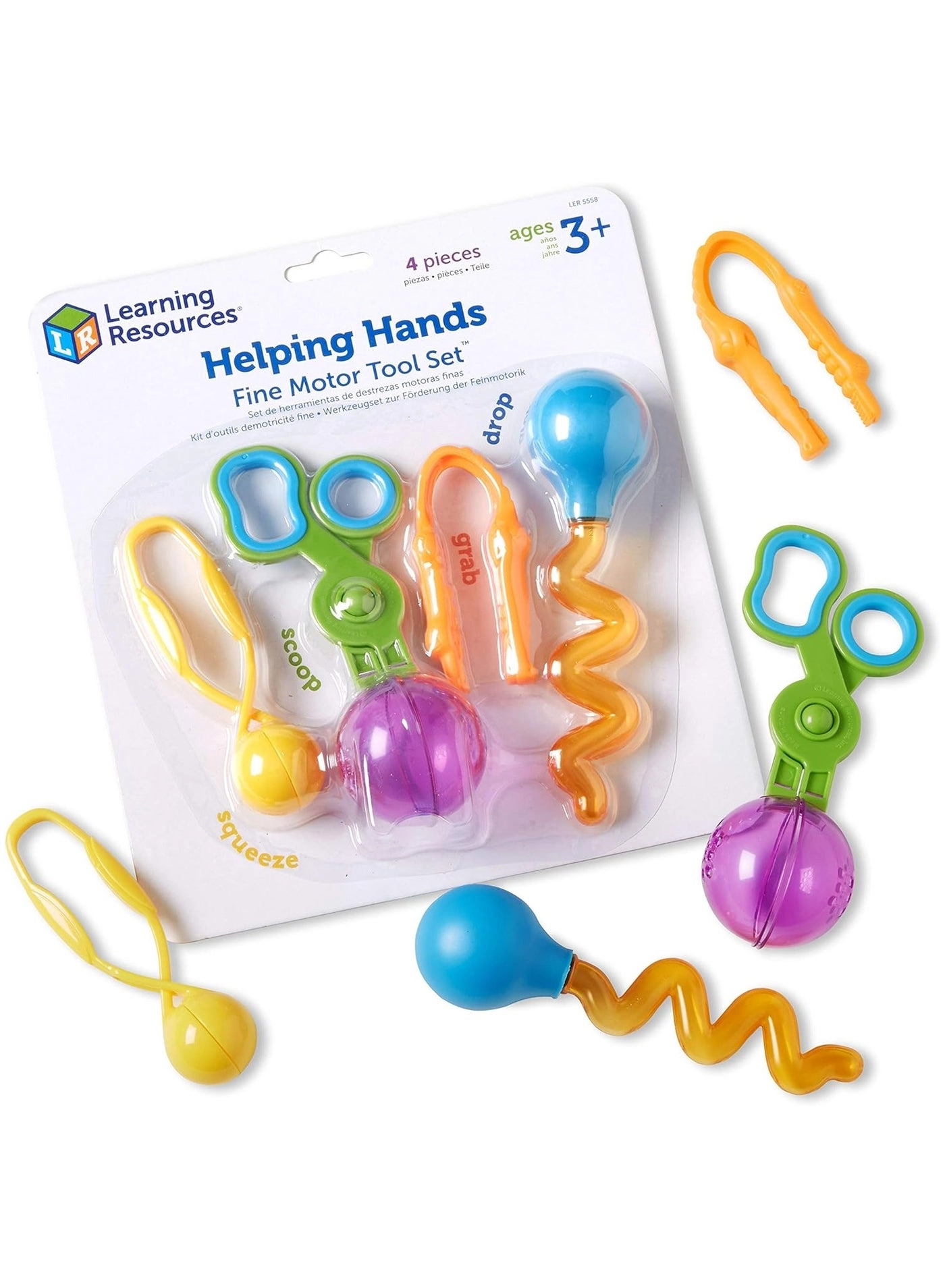 Learning Resources Helping Hands Fine Motor Tool Set - 3+ Years 4 Items