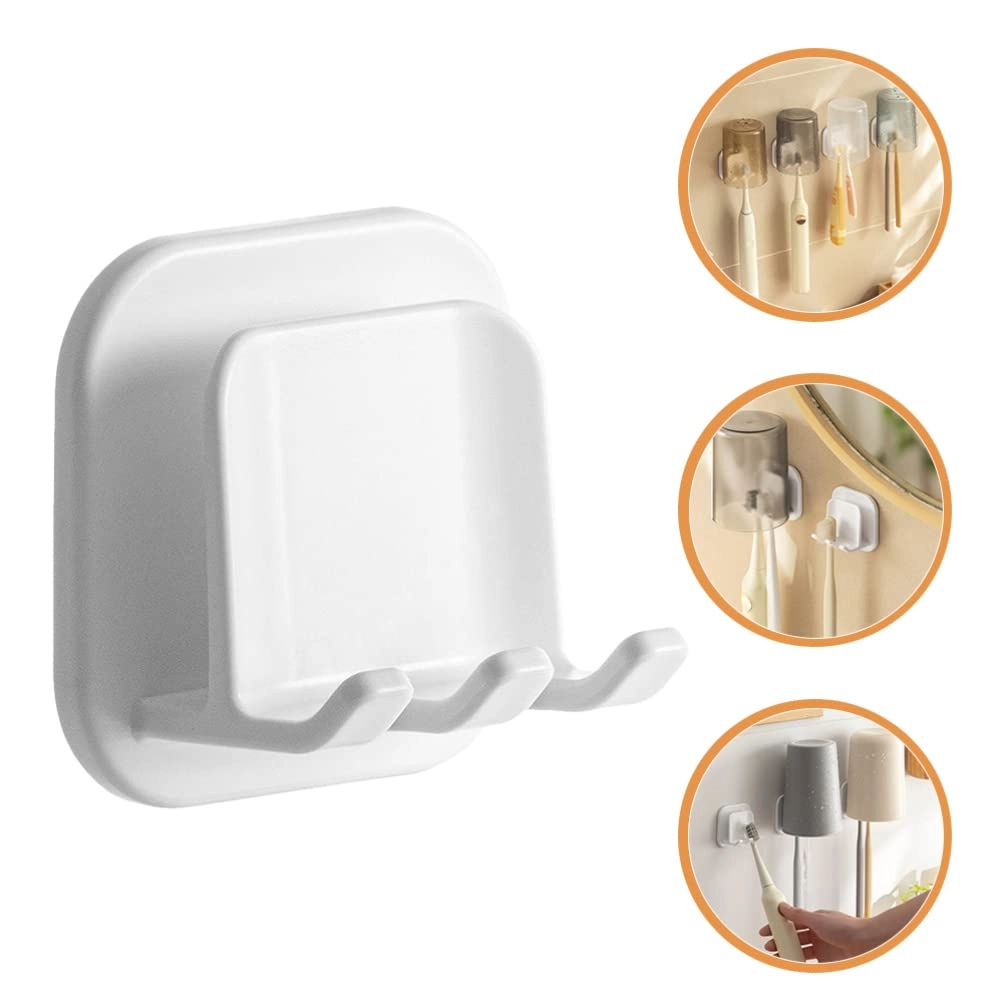 Toothbrush Holders - Wall Mounted White Plastic