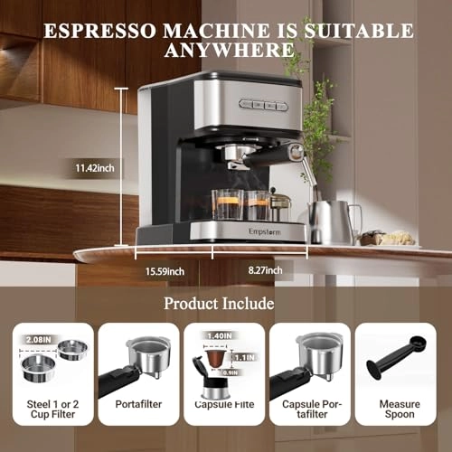 Espresso Machine - 20 Bar Milk Frother Steam Wand