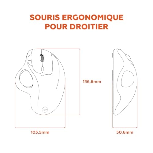 Trackball Pro - Wireless Trackball Mouse USB and USB-C 200, 400, 800, 1200 and 1600 DPI