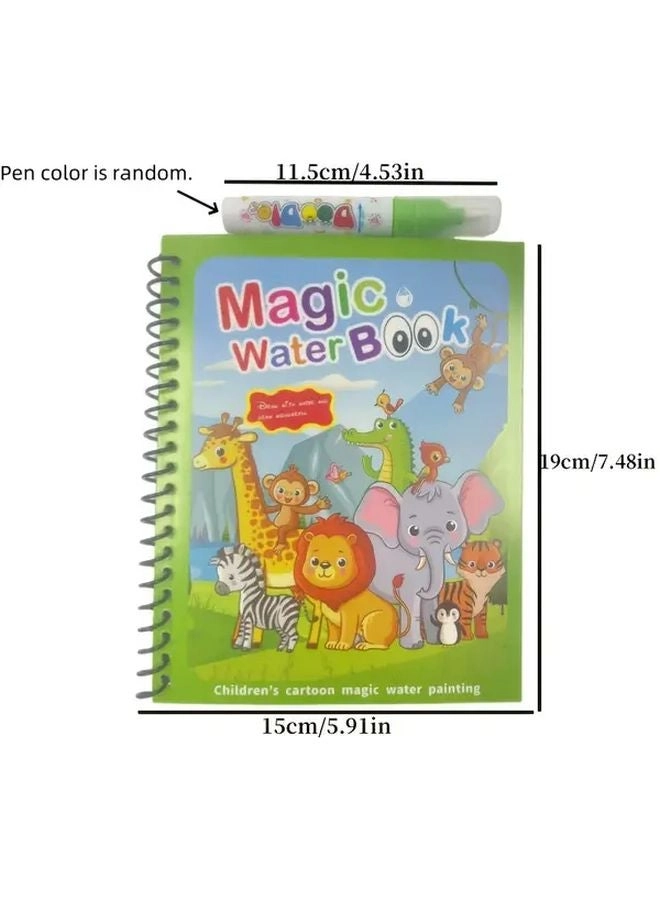 Dinosaur Watercolor Book + Water Pen - 2 piece(s) Pens Included