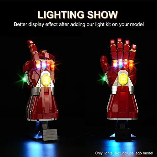 LED Light Kit for Lego Marvel Nano Gauntlet 76223 - Remote Control Version Multicolor