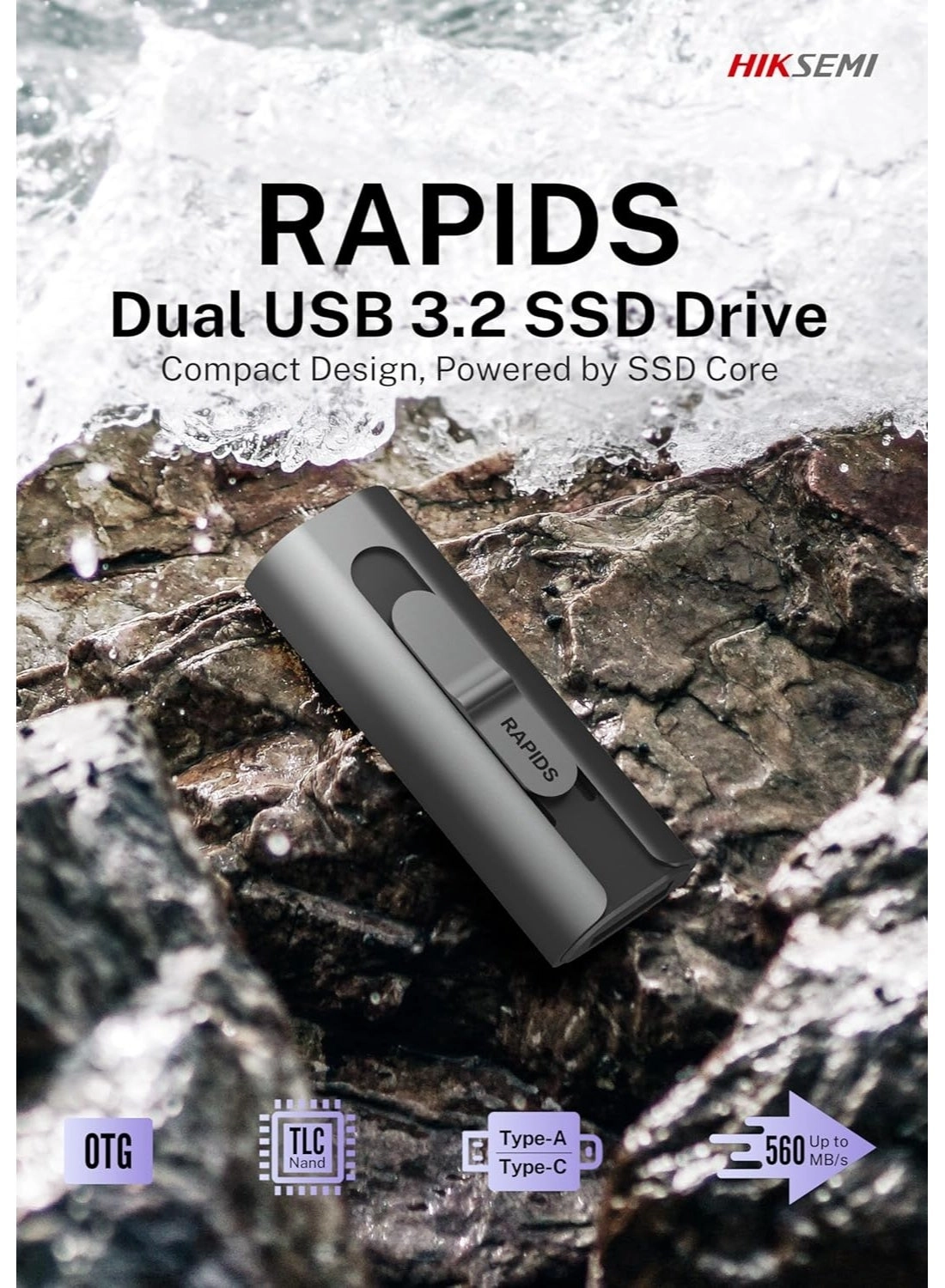 Dual SSD Drive - USB 3.2 Type-A/Type-C 512GB