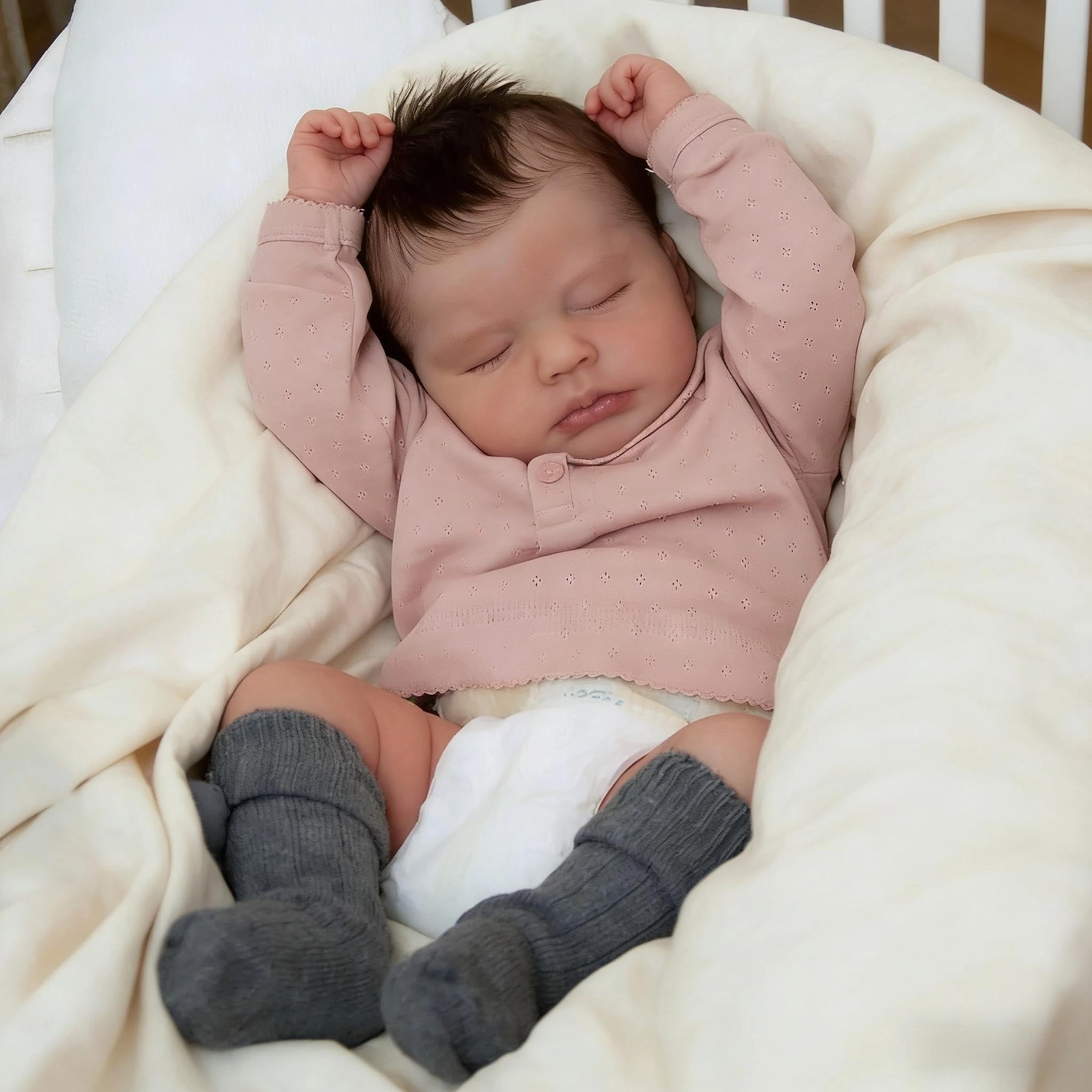 LOULOU Reborn Baby Doll - 20 Inch Soft Cloth Body & Vinyl Limbs Sleeping Ages 3+