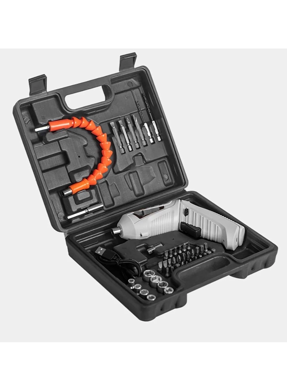 CORDLESS SCREWDRIVER - 47 Piece Rechargeable Black