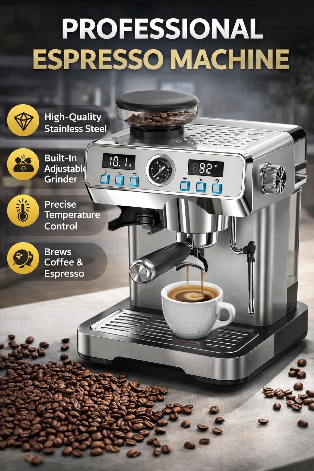 Havenix 20 Bar Professional - Digital Display 51mm Portafilter