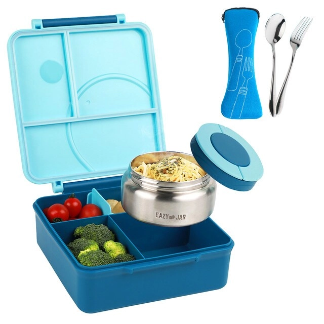 Jumbo Lunch Box - 1600ml + Stainless Steel Food Jar - 290ml + Spoon & Fork