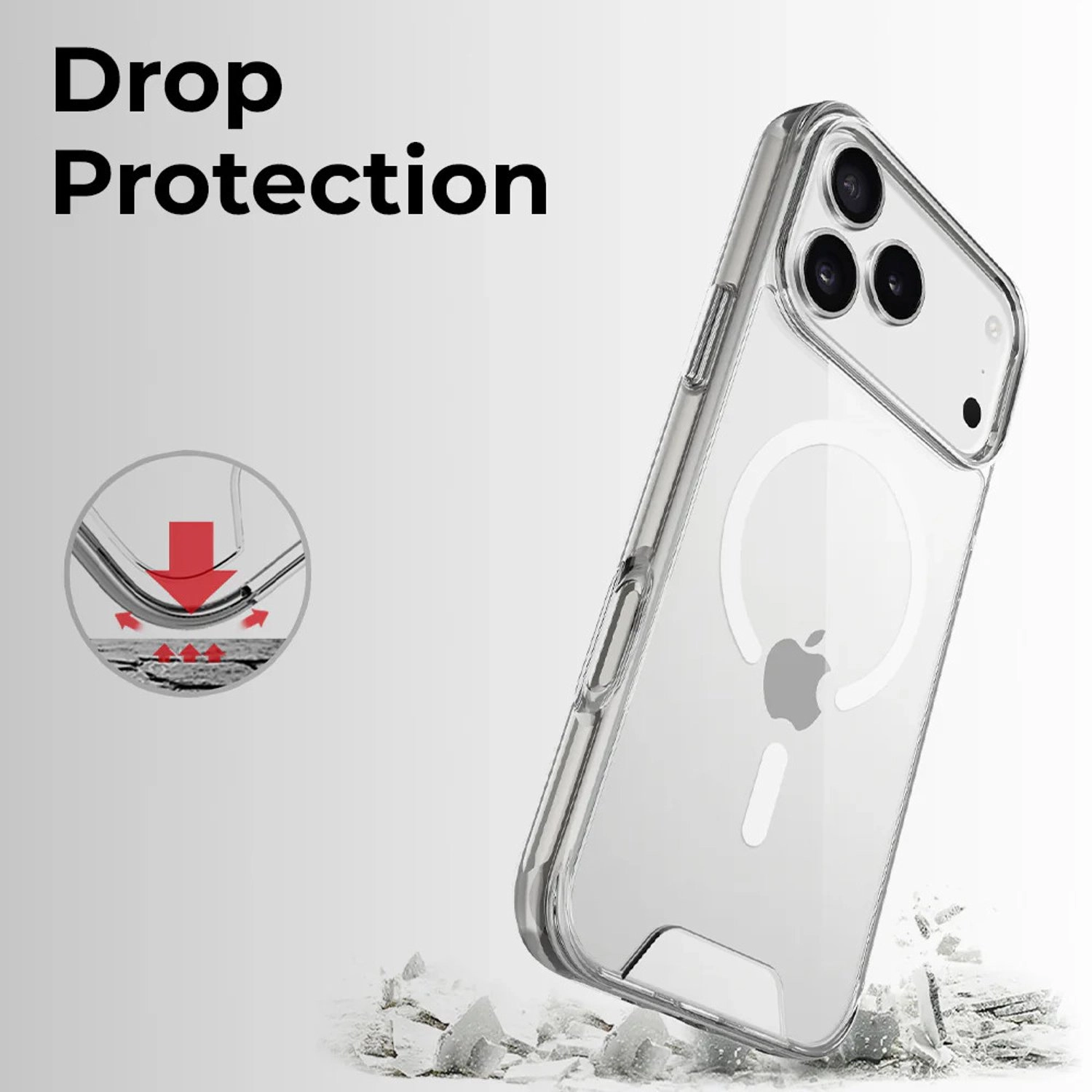 Clear Case - MagSafe + Screen Protector - 9H + Lens Protector for iPhone 17 Pro