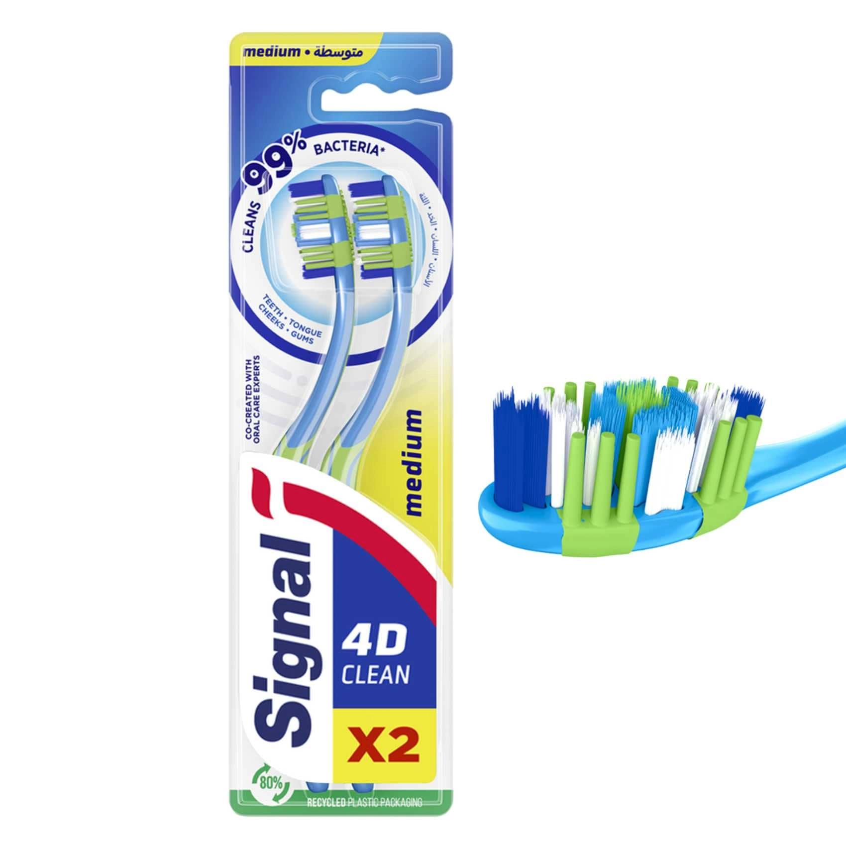 4D Toothbrush - Medium 2-Piece Pack
