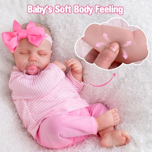 Reborn Baby Doll - 20-Inch Baby Girl Poseable Limbs Kit Ages 3+