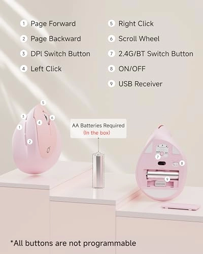 Q7 Vertical Ergonomic Mouse - 2.4G Bluetooth