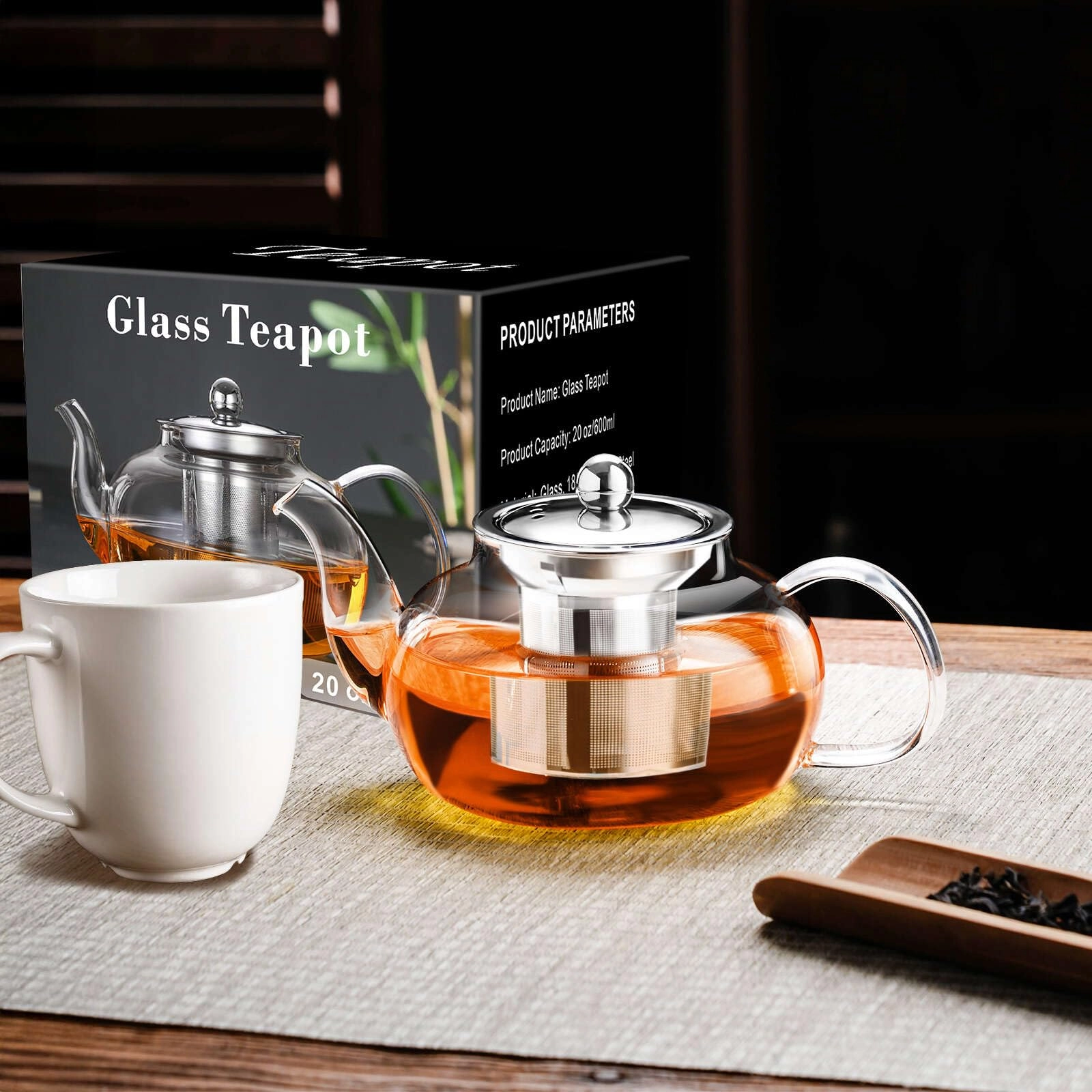 glass teapot - Borosilicate Glass 650 Milliliters