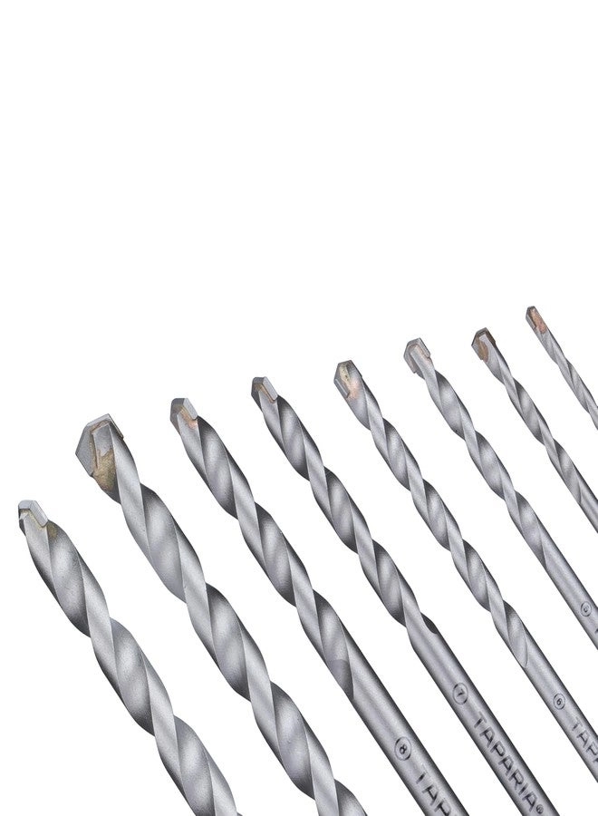 Parallel Masonary Drill Bit Set - 8 Pc 3Mm,4Mm,5Mm,6Mm,7Mm,8Mm,9Mm,10Mm