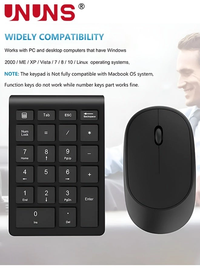 Wireless Number Pad - 2.4GHz + Wireless Mouse