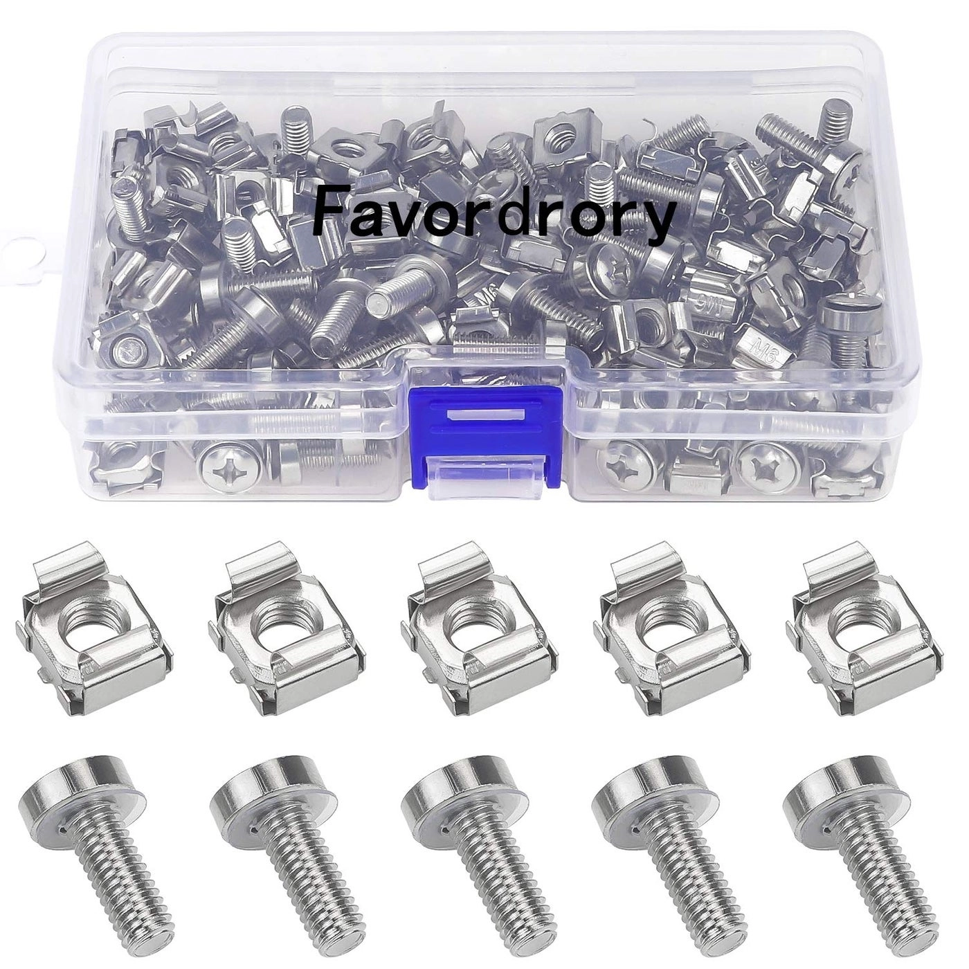 Favordrory Rack Mount Cage Nuts - 20mm M6