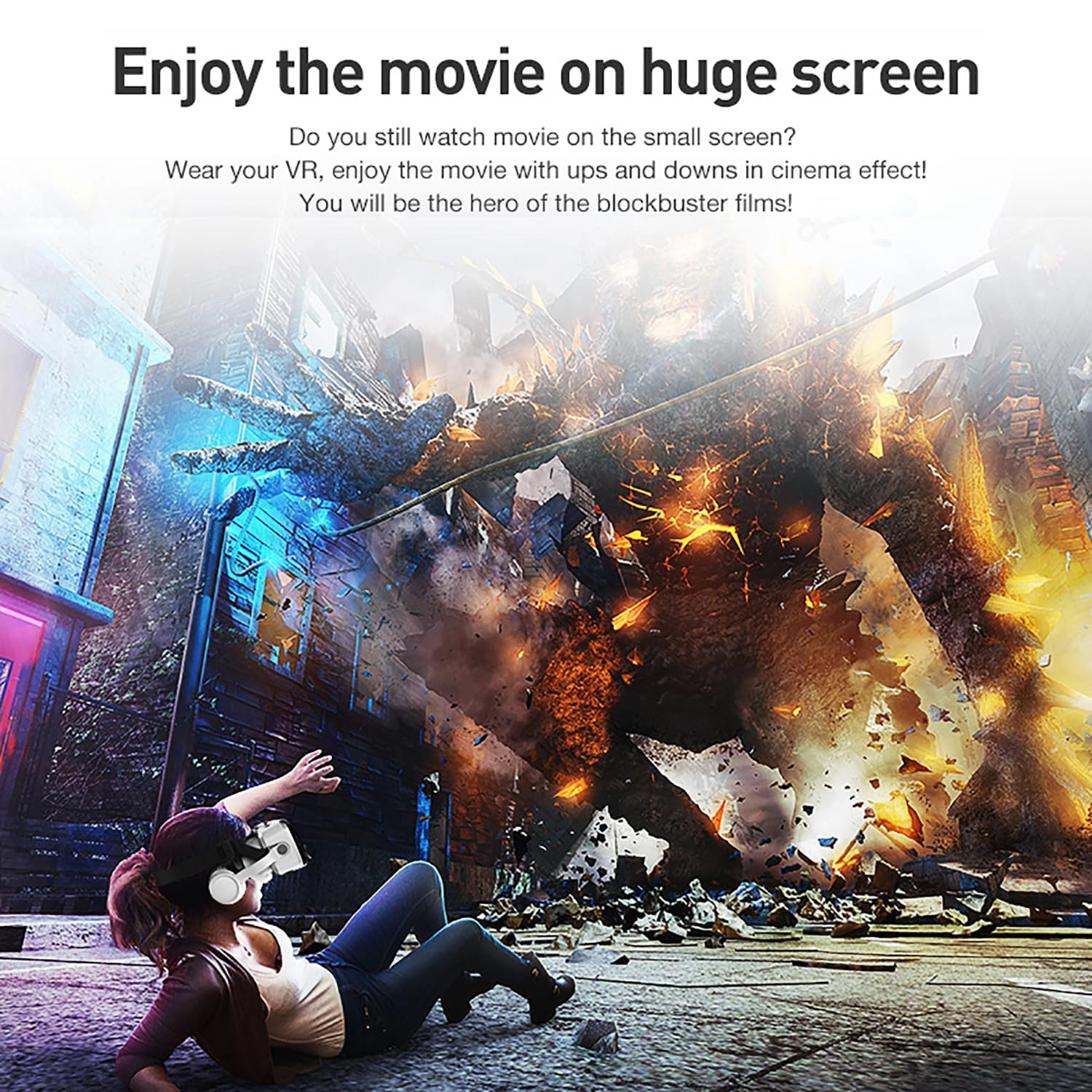 VR Headset - 4.7-6.7" Screen Bluetooth 3D