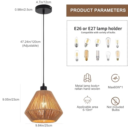 Woven Pendant Lights - Max47' H