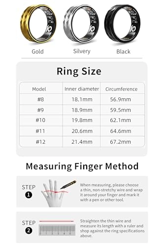 Smart Ring - Heart rate monitor Blood oxygen saturation Sleep Monitoring