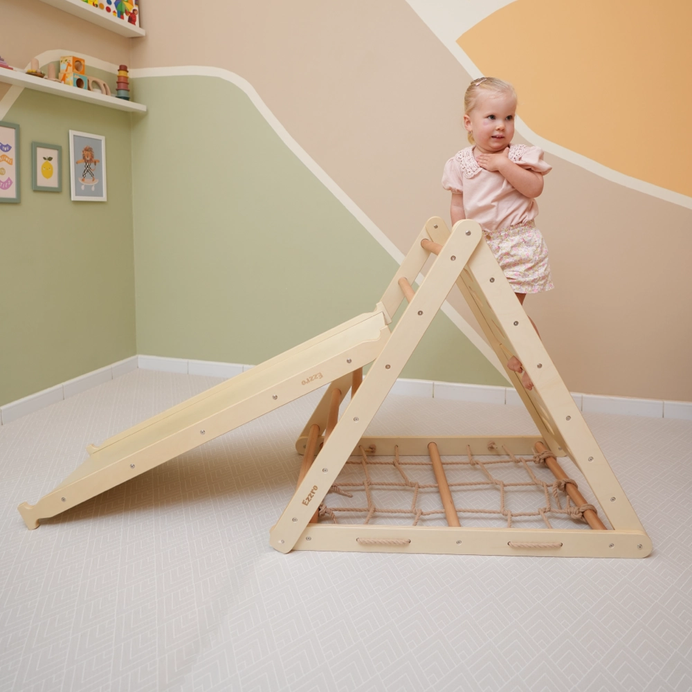Climbing Pikler - Ladder & Ramp Slide Natural Large