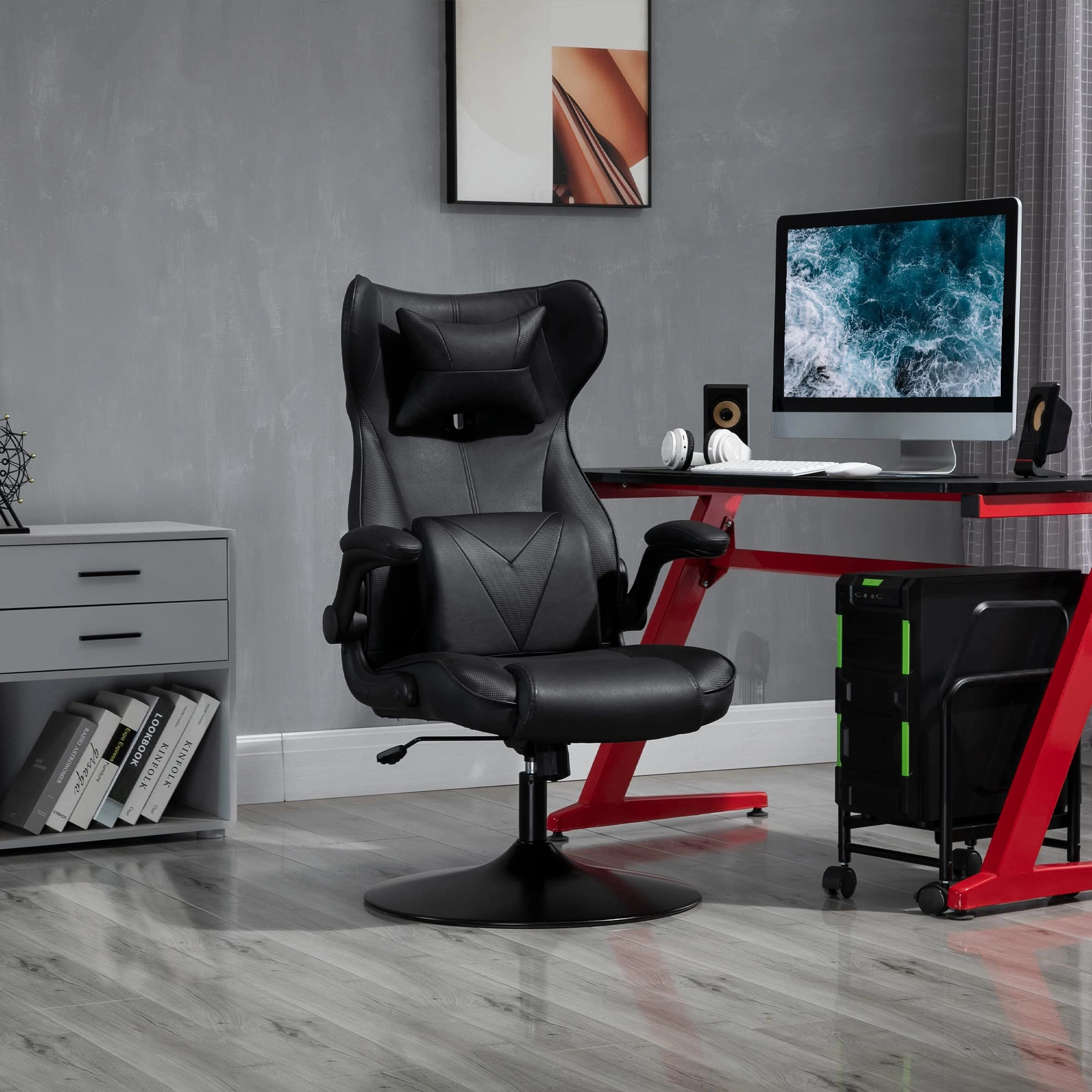Gaming Chair - Racing Style Lumbar Support Black