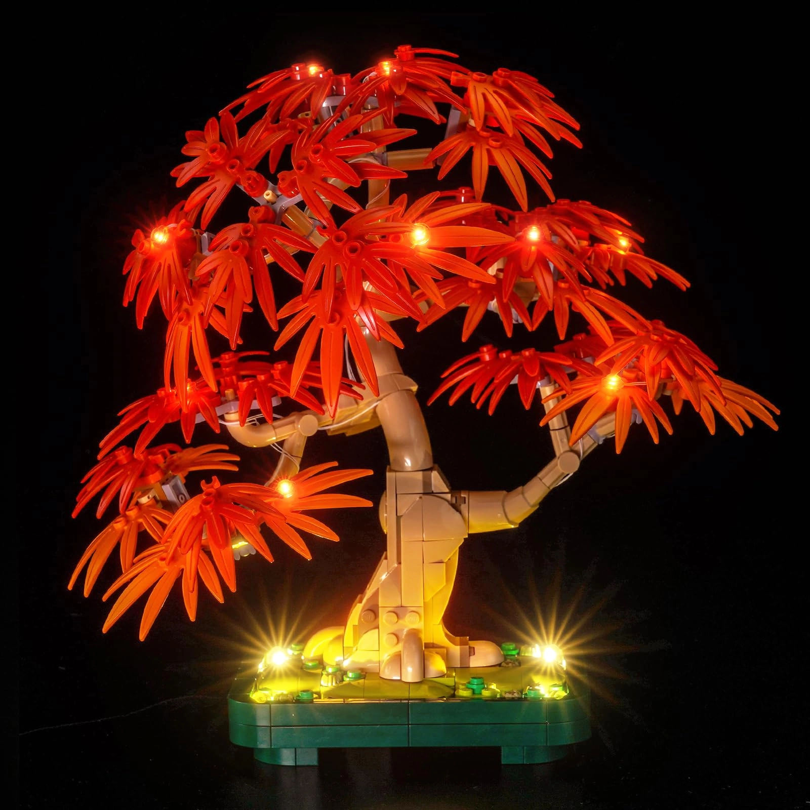 LocoLee Light Kit Compatible with LEGO 10348 Japanese Red Maple Bonsai Tree - 10 light sources USB Powered