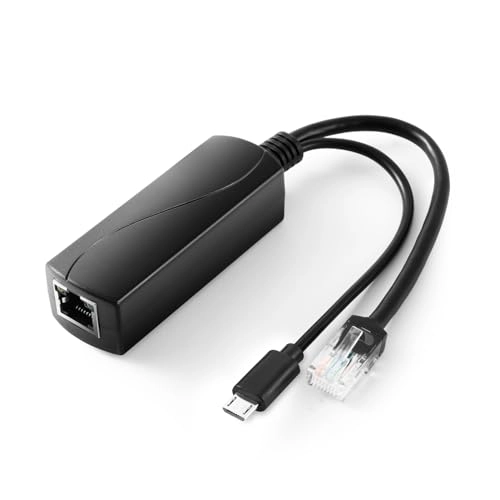 Micro USB Port PoE Splitter - 48V 5V/3A 1 IEEE802.3 af/at 10/100/1000Mbps