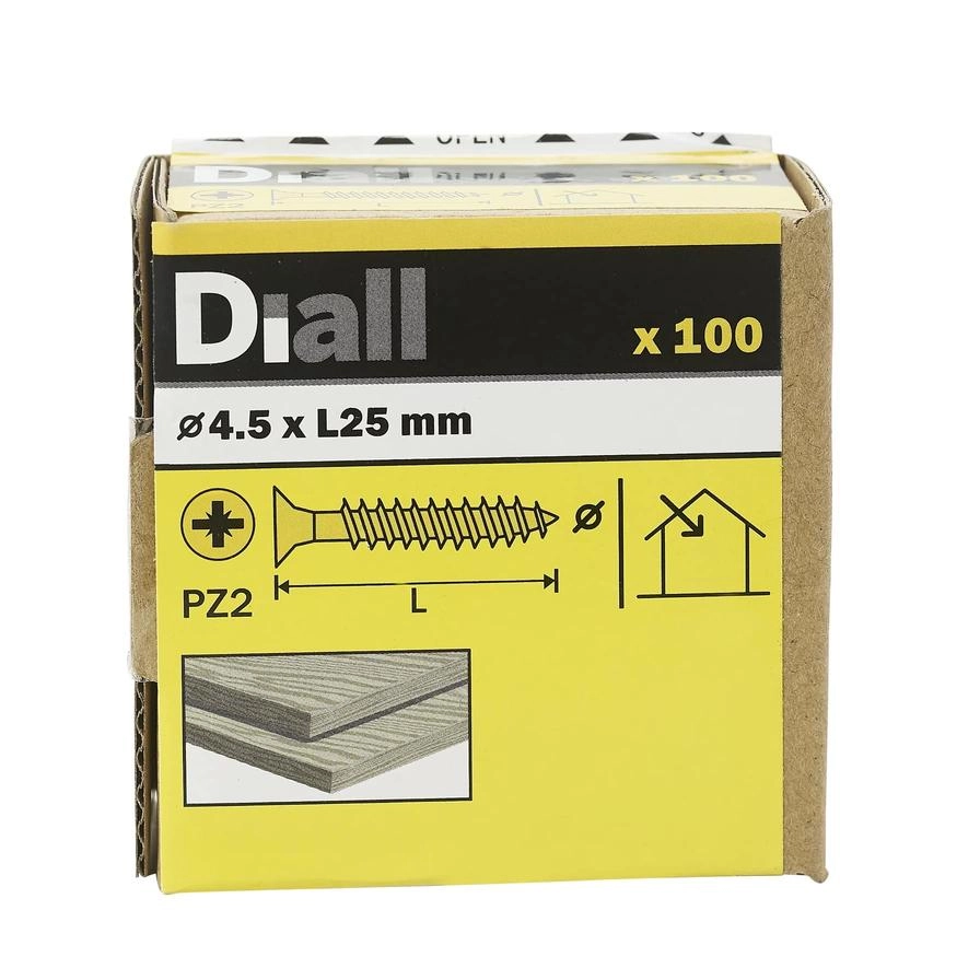 Diall Zinc-Plated Carbon Steel Wood Screw Pack 4.5mm 25mm