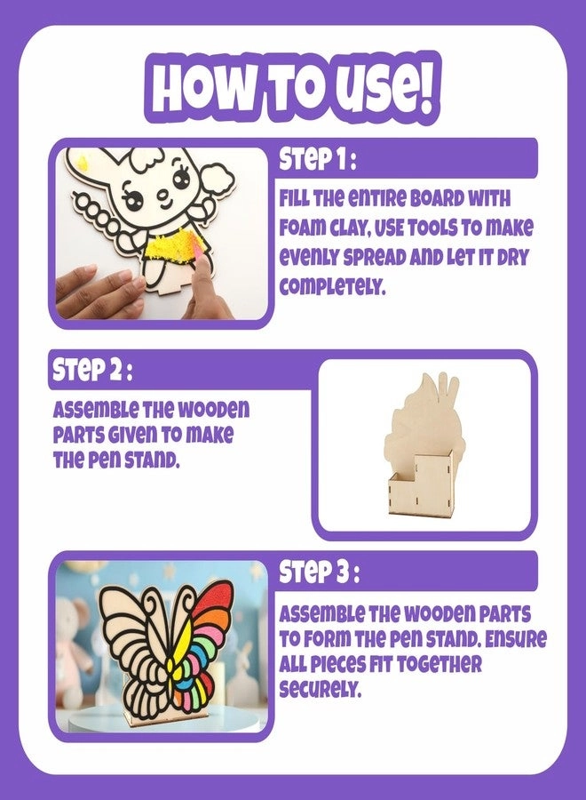 Wooden Butterfly Pen Stand - 6-12