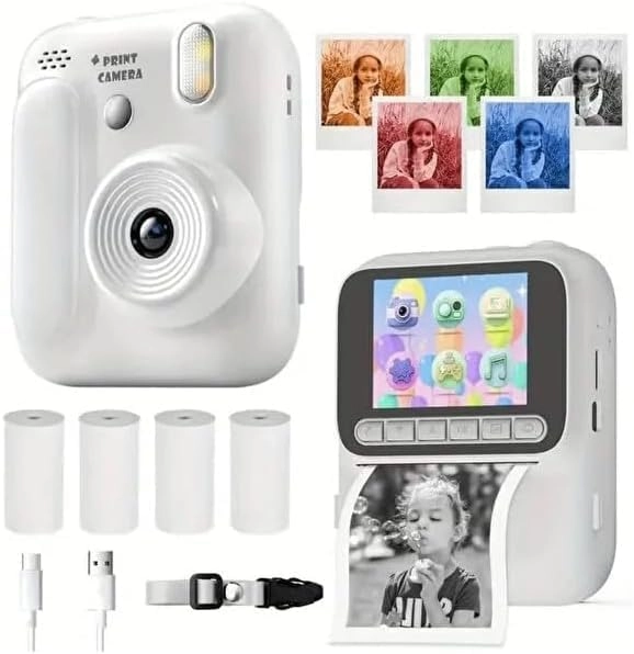 Kids Digital Camera - Instant Thermal Printer 4800W 1080p