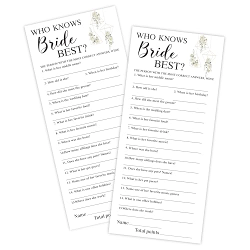 Who Knows The Bride Best - 25 piece(s) 16 years and up