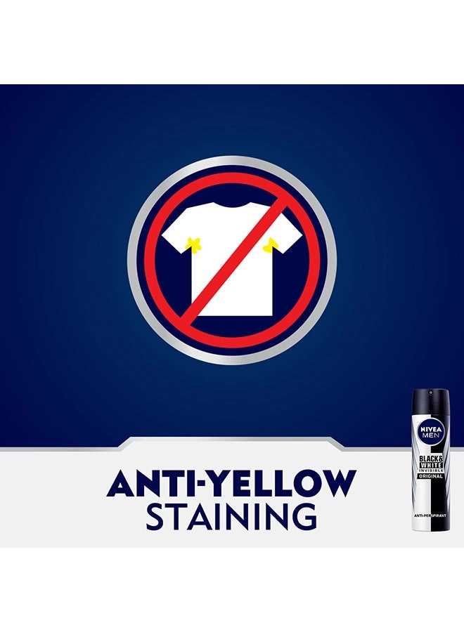 Black And White Invisible Original Antiperspirant - 150ml x 3